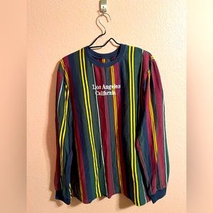 Vintage 90s striped long sleeve t-shirt Los Angeles California embroidered